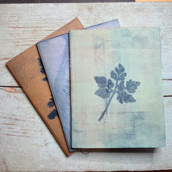 Lucky dip- Hand printed nature theme notebook 