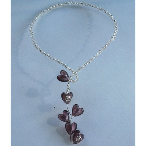 Purple heart necklace