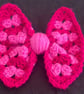 Bow Brooch: Pink Crochet Granny Square - Image 2