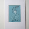 ACEO Bunny Rabbit Ballerina Ballet Dancing Bunny Rabbit Original Painting Degas