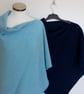 Poncho wrap merino lambswool indigo blue  - Image 2
