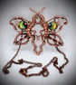 Antique copper wire wrapped Deaths-Head moth pendant - Image 2