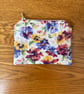 Pansy Print Quilted Fabric Midi Purse 