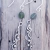 Seaweed Drop Earrings with Tourmaline Pebble bead