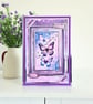 Butterfly Birthday Card For Her, In Purples & Lilacs