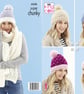 Knitting Pattern - King Cole Super Chunky Knitting Pattern 5530 - Hats and Scarf - Image 1