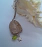 Brown Mottled Jasper Key Ring with Star Charm and Green Bead, Teacher's Gift - Image 9