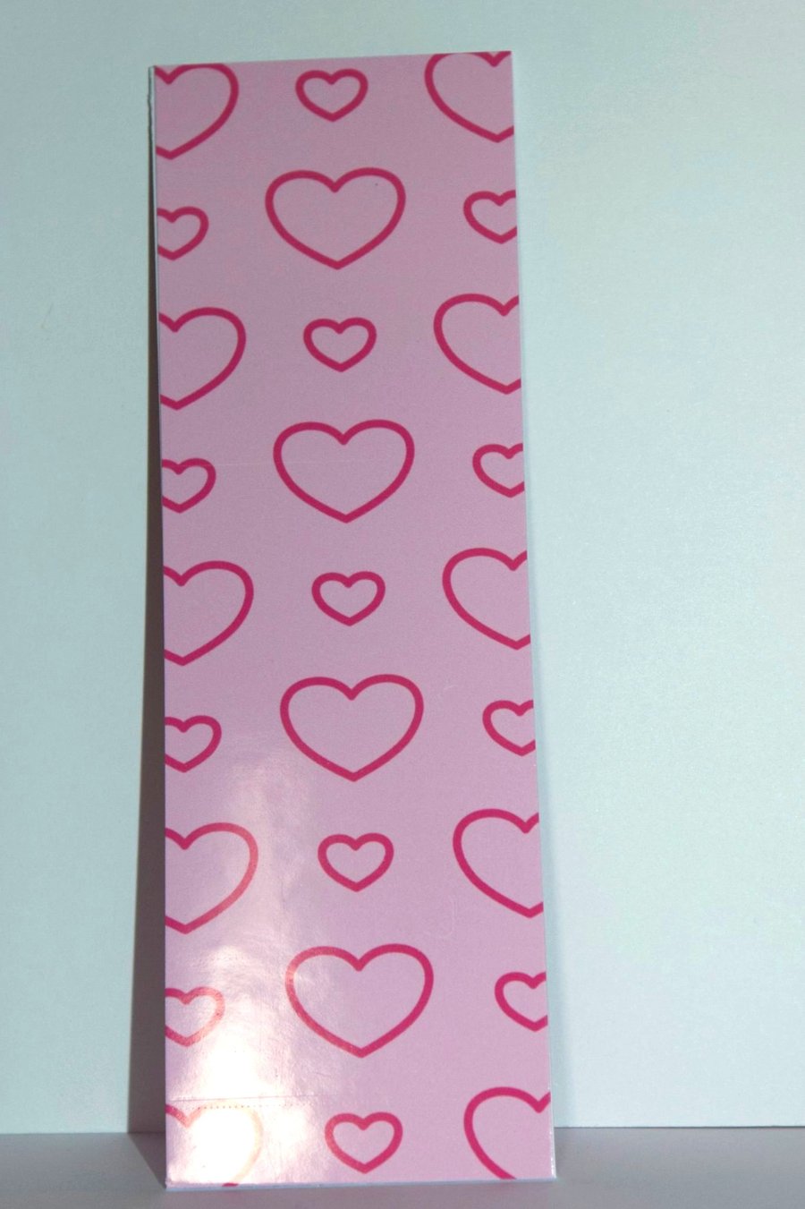 ' A Little Love' Pink heart Small Reading Bookmark, doublesided