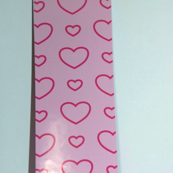 ' A Little Love' Pink heart Small Reading Bookmark, doublesided