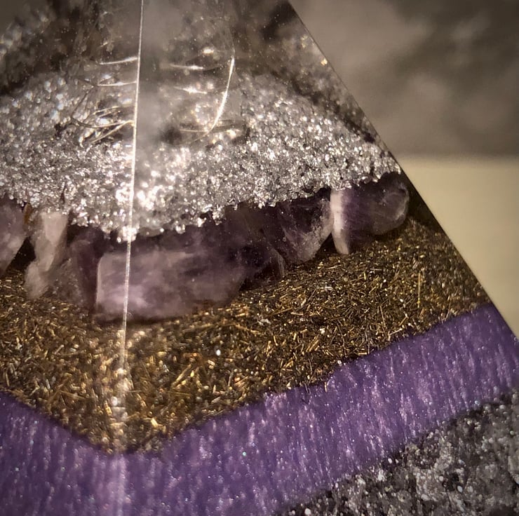 Amethyst & Clear Quartz Crystal Energy Pyra... - Folksy