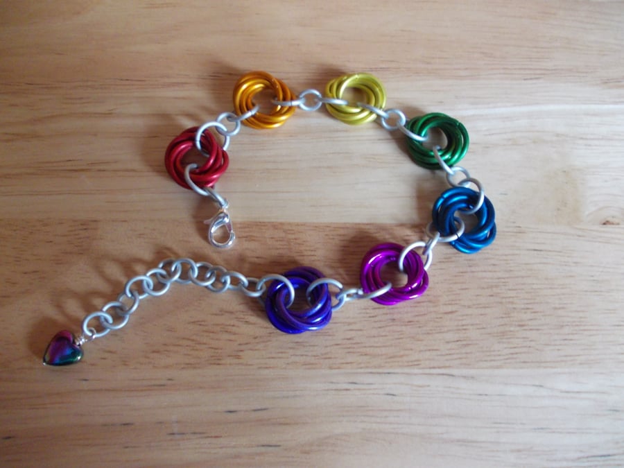 Rainbow chainmaille bracelet