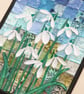 Snowdrop Pattern Art Quilt Wall Hanging - Image 4