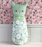 Green Cat Cushion - Colourful Fabric Cat - Decorative Animal Cushion - Cat Gift - Image 2