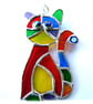 Cat Suncatcher YellowTum Stained Glass Rainbow Picasso Patchwork 024