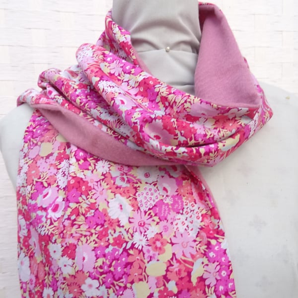 Liberty of London Print Long Scarf.Cotton Tana Lawn Cashmere .  