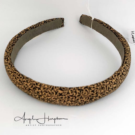 Brown and Black Covered Cotton Headband - for Adult