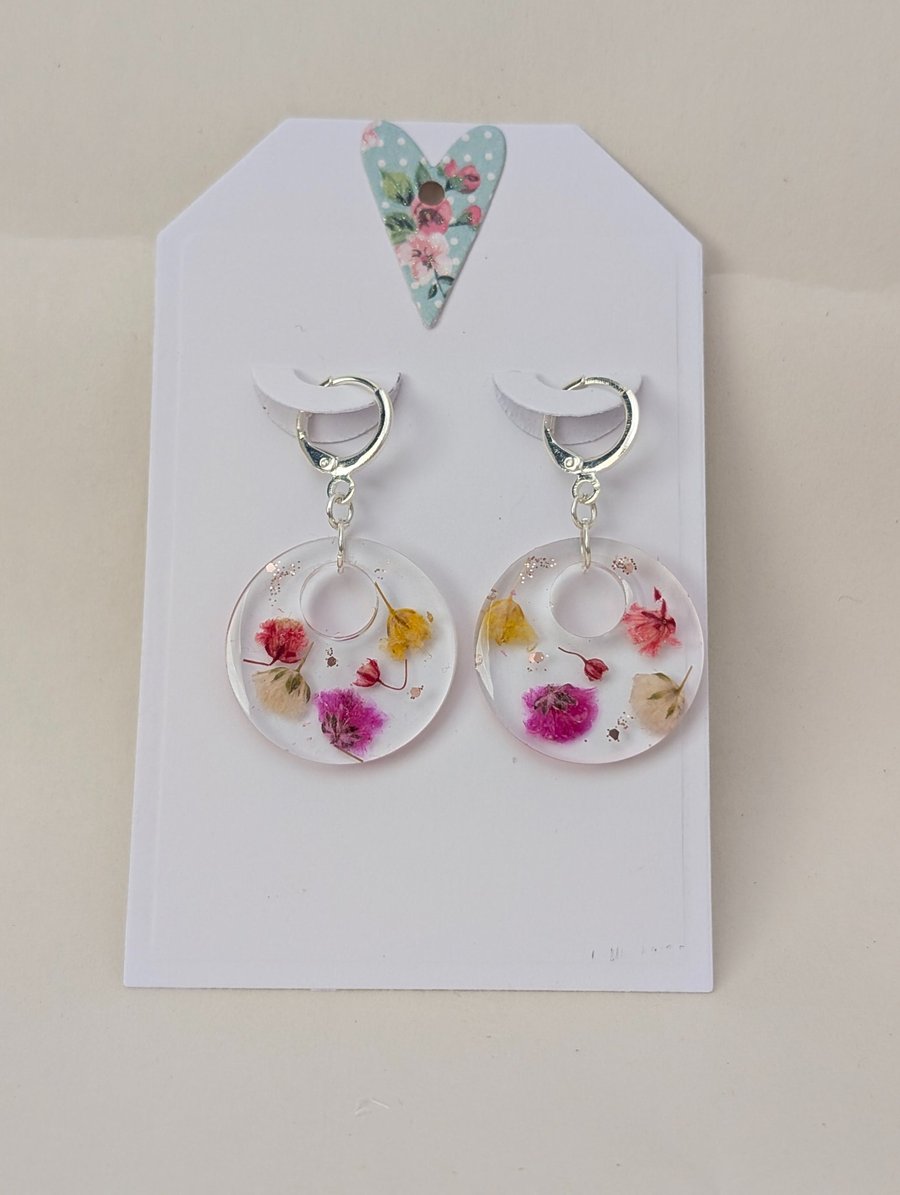 Circle Shaped Resin Earrings