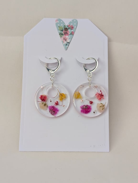 Circle Shaped Resin Earrings