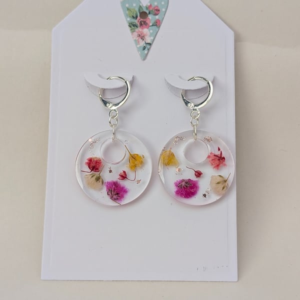 Circle Shaped Resin Earrings