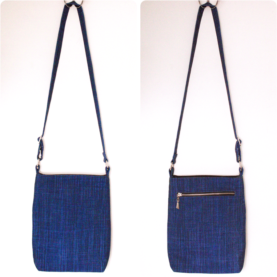 Denim Crossbody Bag With Adjustable Straps