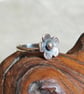 Silver Flower Band Ring - Sterling Silver- Stacking Ring - Made to Order  - Image 1