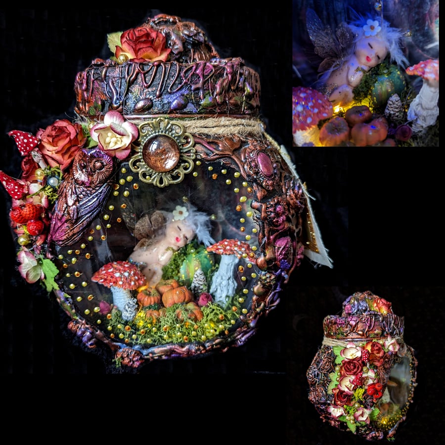 Fairy in a Jar magical land "Branwen" OOAK Handmade