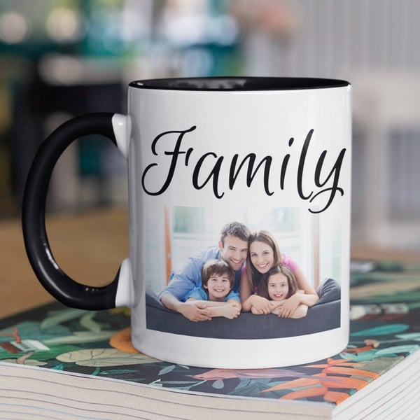 Personalised PHOTO FAMILY Mug - Personalised gift present for Birthday,  Xmas