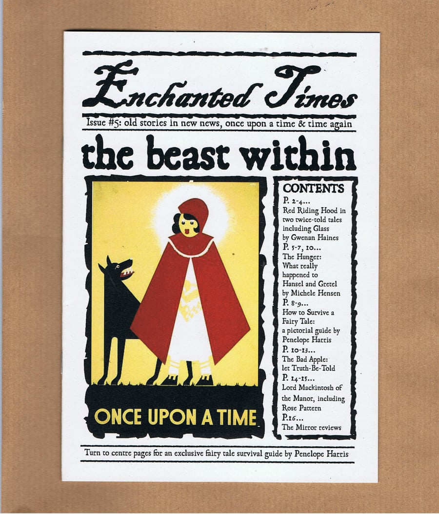 Enchanted Times issue 5 - fictional fairytale newspaper zine - Red Riding Hood