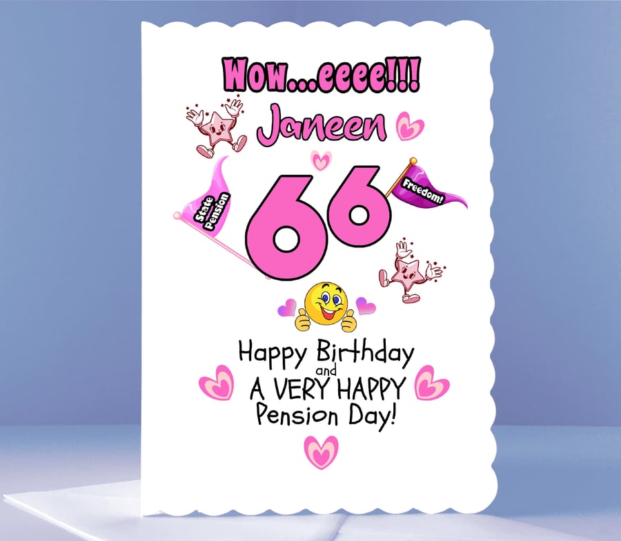 Fun 66th Birthday Card - for the new Pensioner! 