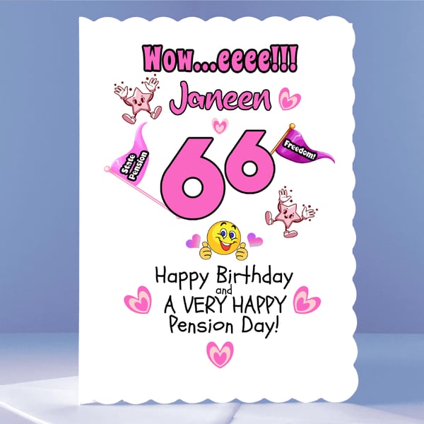 Fun 66th Birthday Card - for the new Pensioner! 