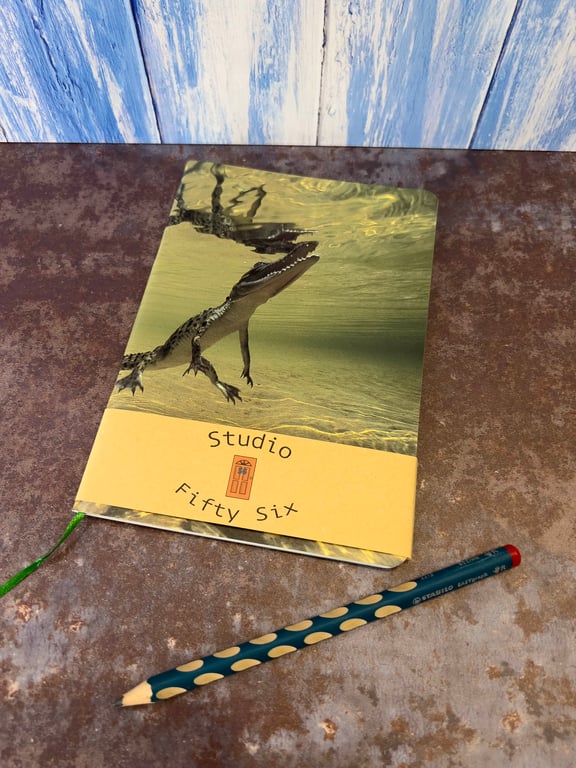 Notebook, Marine themed, A5 (ish), made from up-cycled and recycled materials.