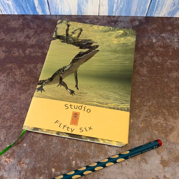 Notebook, Marine themed, A5 (ish), made from up-cycled and recycled materials.