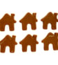 Six Gingerbread houses made with Bullseye 90coe glass