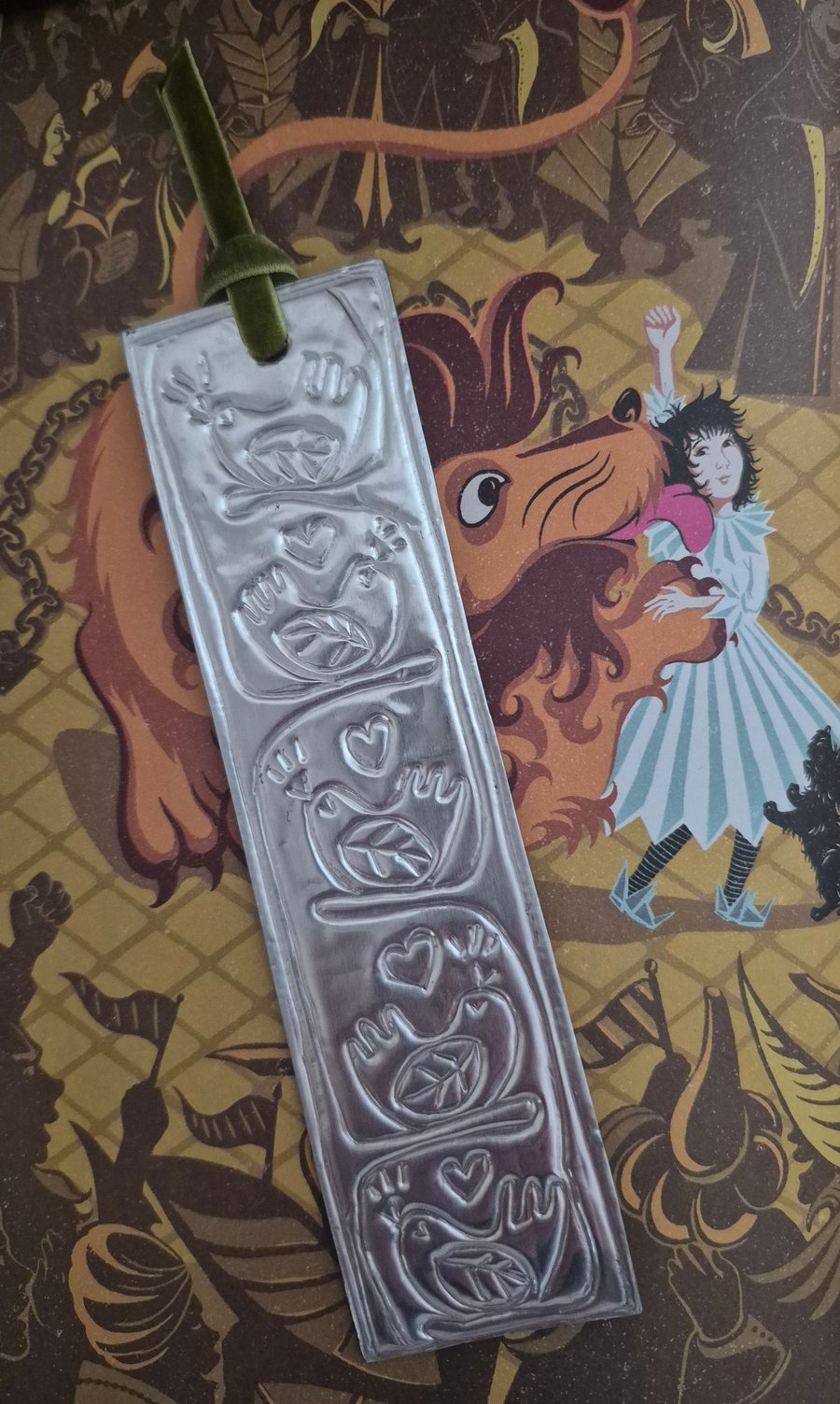Unique embossed metal bookmark
