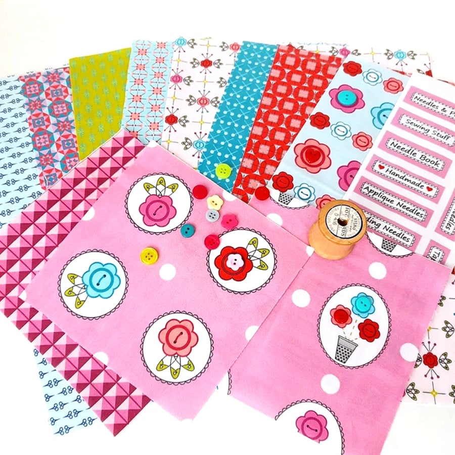 Scrap Fabric Bundle suitable for Needle Book and Small Patchwork Projects