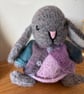 Lily: Hand knitted soft little bunny; From a design by Elves World