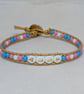 Trans ally bead and gold leather bracelet, LGBTQ - Image 5