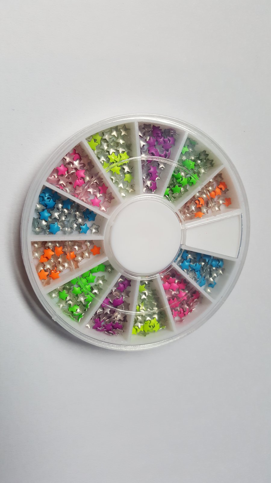 1 x Filled Storage Wheel - 6cm - 3mm Star Studs - Mixed Colour 