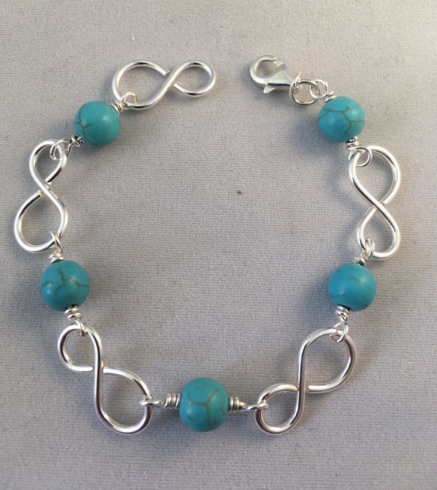 Turquoise infinity bracelet