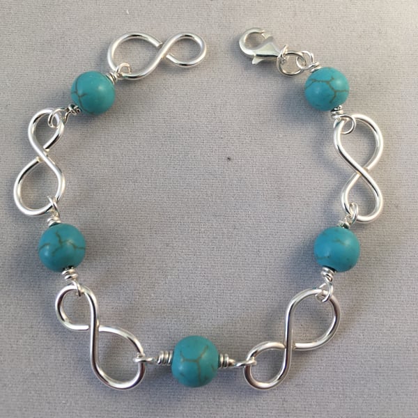 Turquoise infinity bracelet
