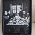 Horror Legends Dinner Scene 3D HueForge Print - 8 x 6.5 Inch - Framed 