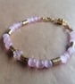 Pink bubble mix bracelet, Gold magnetic clasp. 