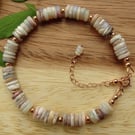 Boulder Opal bracelet, rose gold filled jewellery, semi-precious stone bracelet