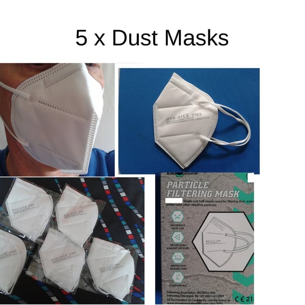 5 x Dust Masks for Sanding & Cutting. Will post to N.Ireland