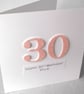 Handmade 30th birthday card - can be personalised with any age and message - Image 2