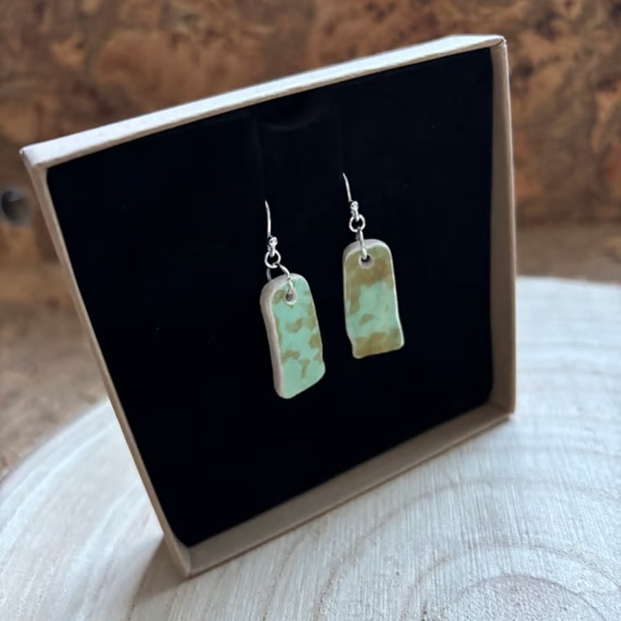 Handmade Earrings, Ceramic, Unique Earrings, Vintage, Eco Friendly Gifts