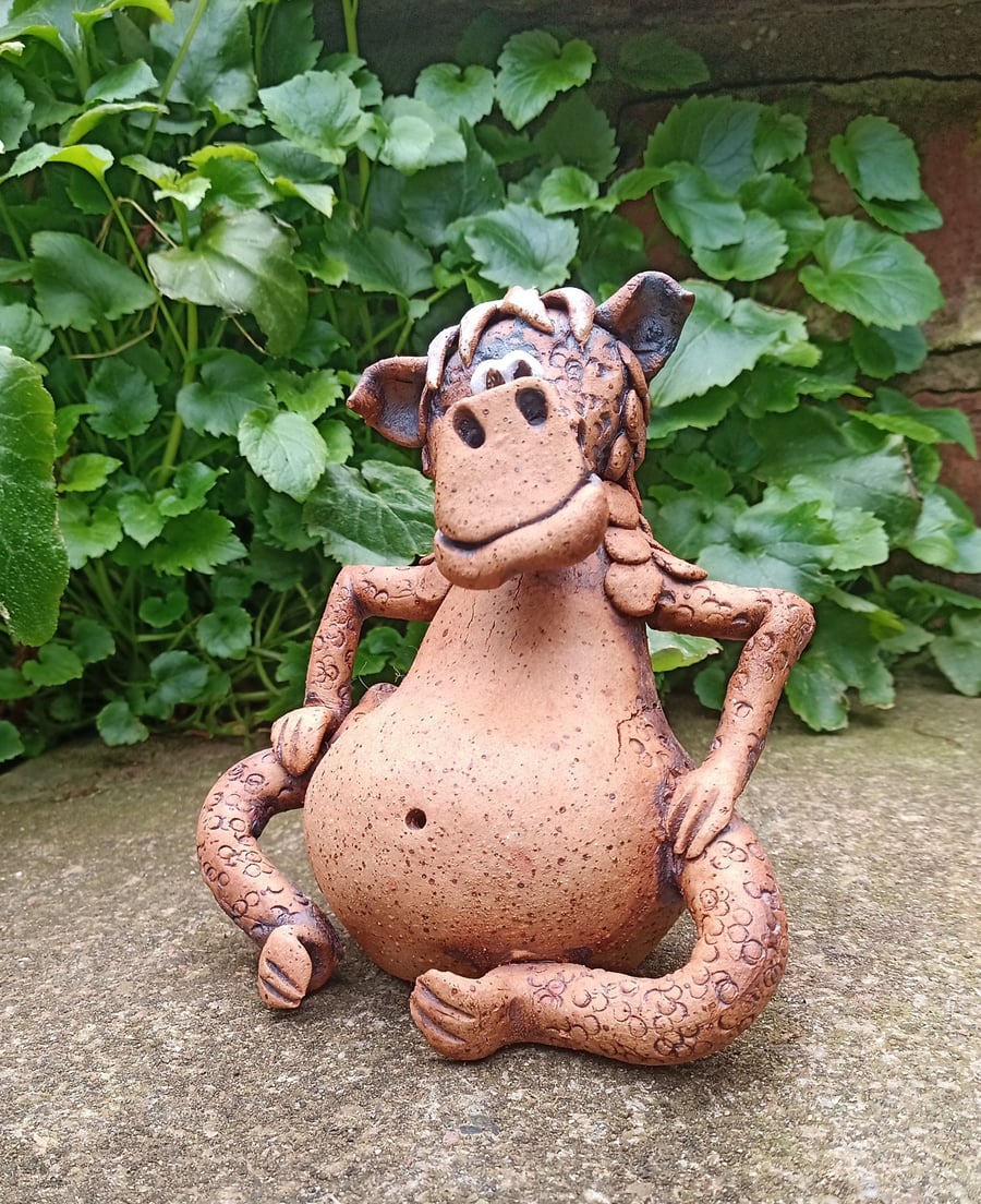 "Fairytale Dragon" Ceramic Earthenware Pottery Ornament