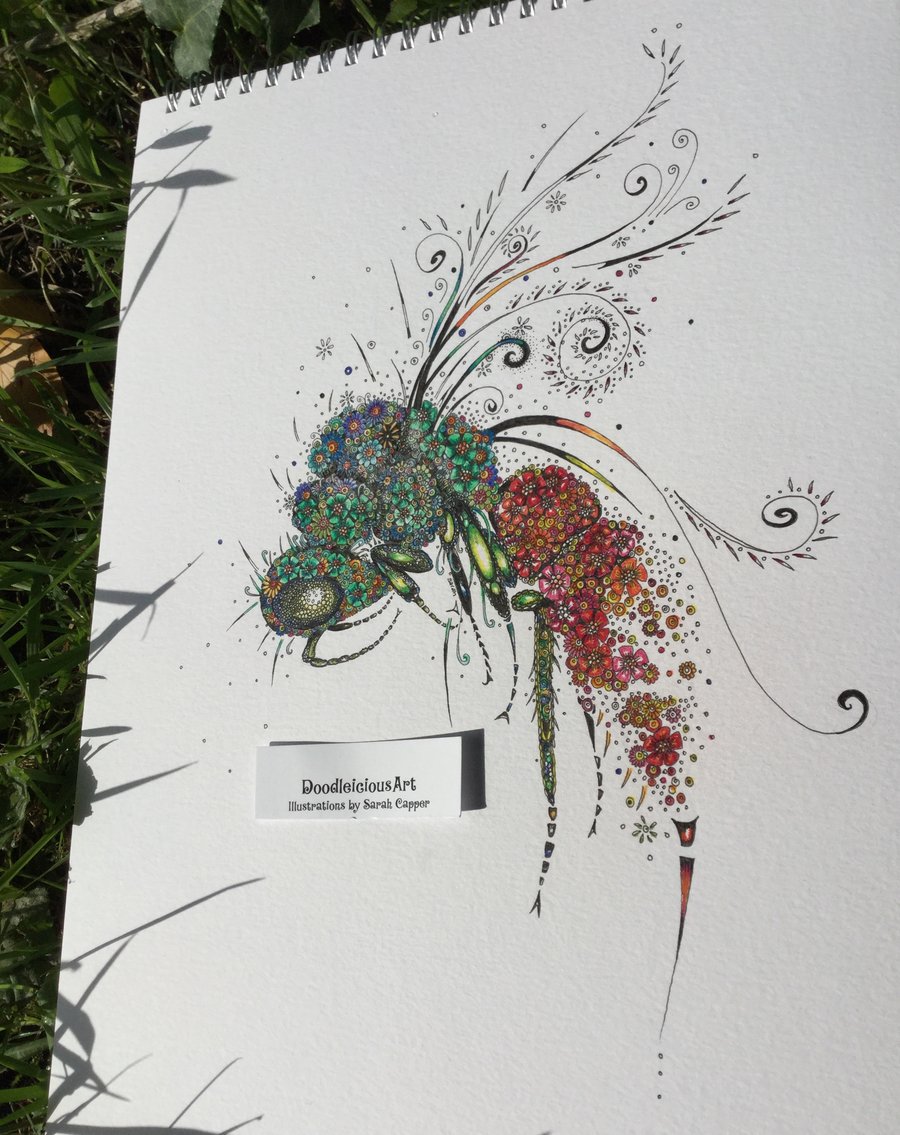 Ruby tailed wasp art print 