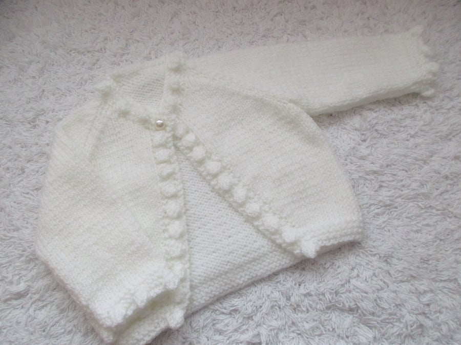 16" Baby Bobble Edged Cardigan