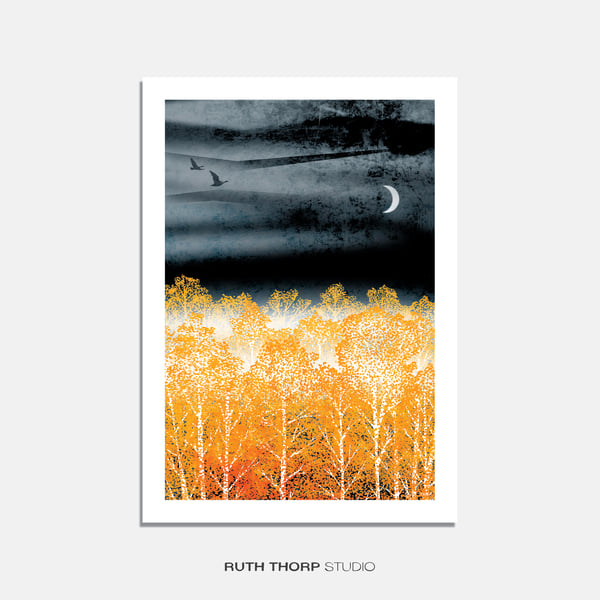 Night Light Illustrated Art Print 